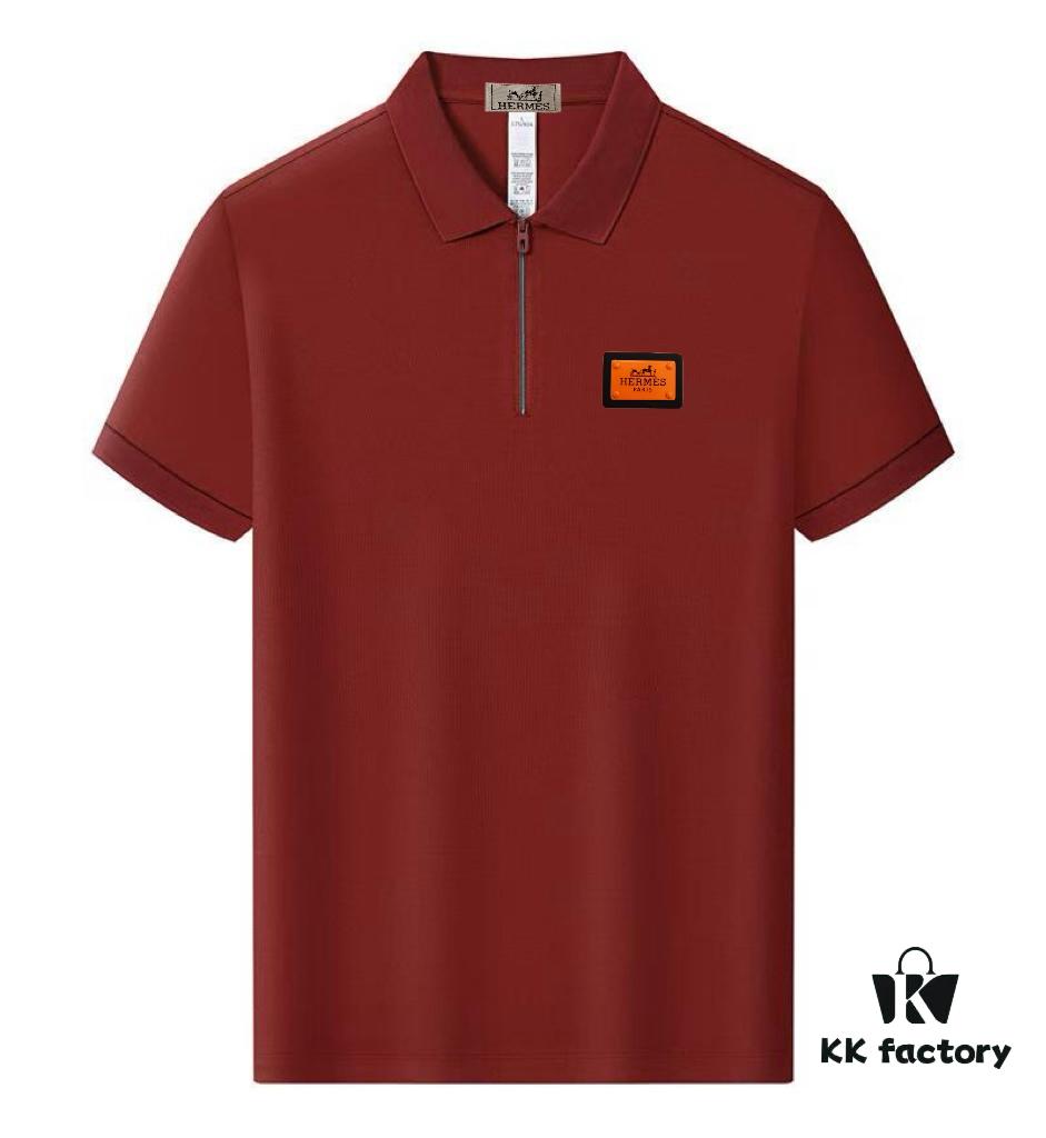 Hermes Summer New Arrival Polo Shirt with Turn-down Collar, Short Sleeve Unisex T-shirt, Premium Custom Fabric, Highly Breathable and Comfortable, Material: 71.6% Cotton, 25.3% Polyester, 3.1% Spandex