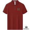 Hermès Summer New Arrival Polo Shirt with Collar, Short Sleeve, Premium Custom Fabric, Breathable and Comfortable, 71.6% Cotton, 25.3% Polyester, 3.1% Elastane