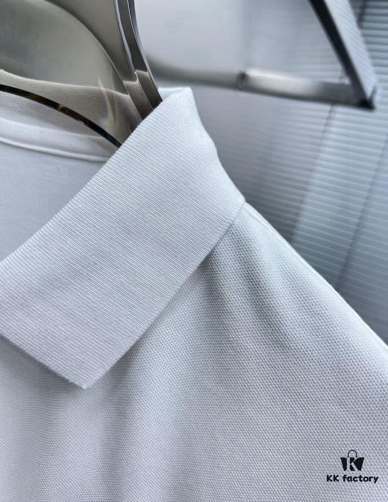 Hermes Summer New Arrival Polo Shirt with Collar, Short Sleeve, Premium Custom Fabric, Breathable and Comfortable, Exquisite Design with Brand Elements, Soft and Smooth Texture, Leisure Cut with Excellent Fit