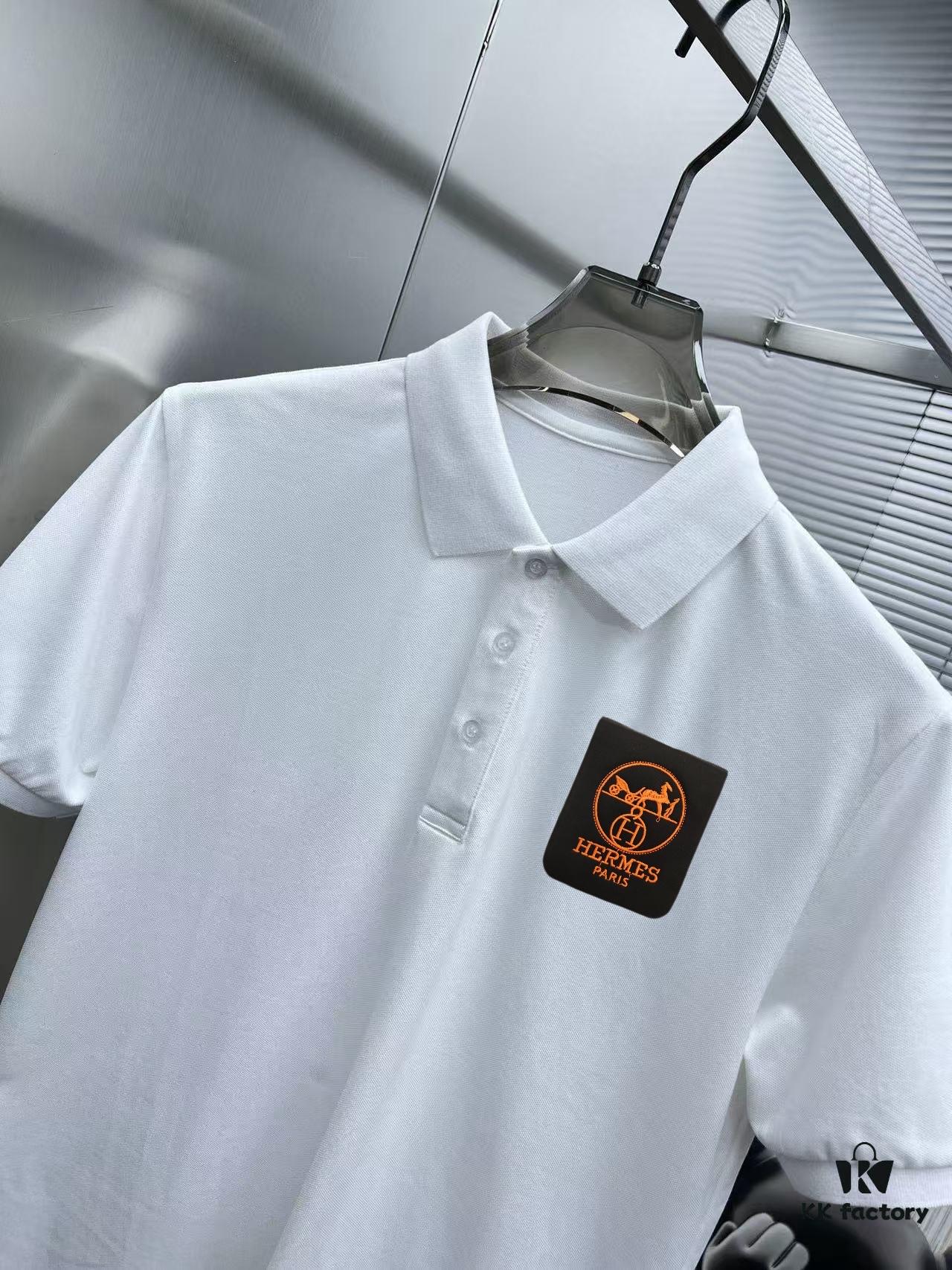 Hermes Summer New Arrival Polo Shirt with Collar, Short Sleeve T-Shirt, Custom Counter Fabric, Highly Breathable and Comfortable, Exquisite Details, Brand-Inspired Design Concept, High Quality, Soft and Smooth Touch