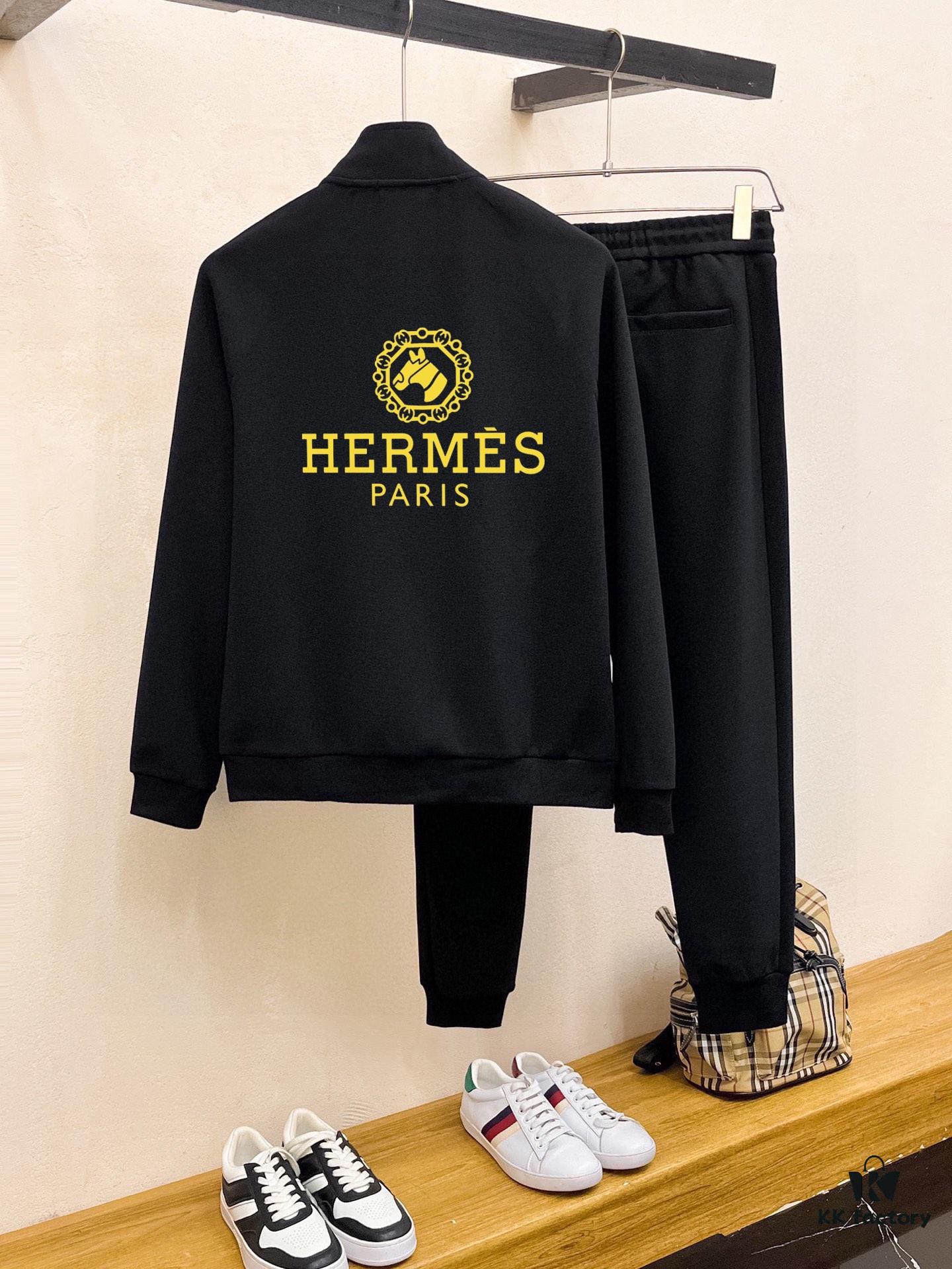 HERMES (Gospel for the Plus-Size) New 2025 Best-Selling Knit Cardigan Sweatshirt Set – Official Website Original Version, Premium Natural Roman Cotton 100%, Elegant and Comfortable Unisex Wear