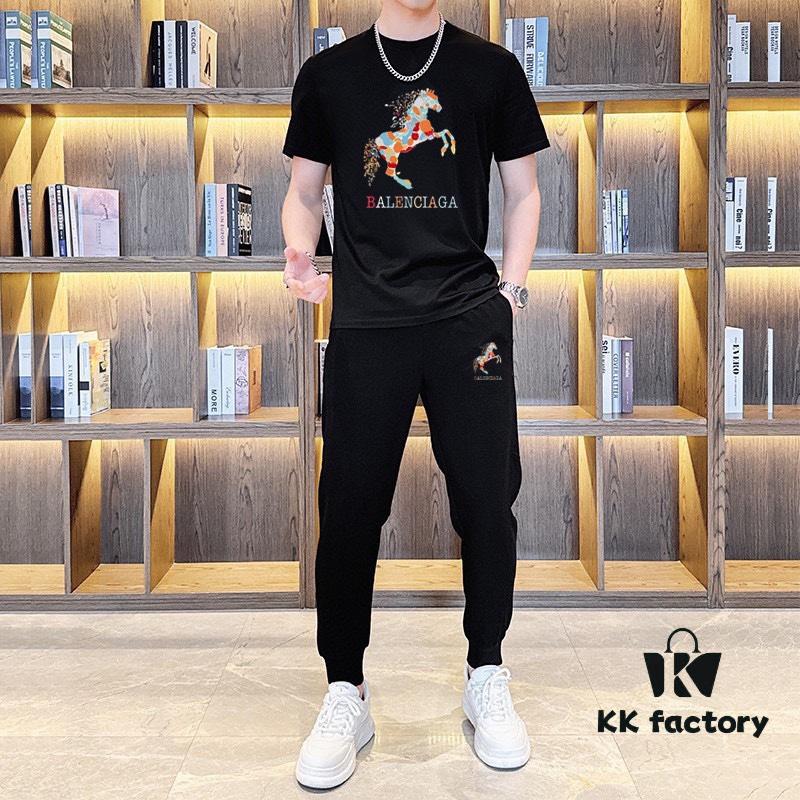 HERMES Men's High-Quality Double-Mercerized Cotton Summer Suit Set, Imported Premium Fabric, Fashionable and Versatile Design