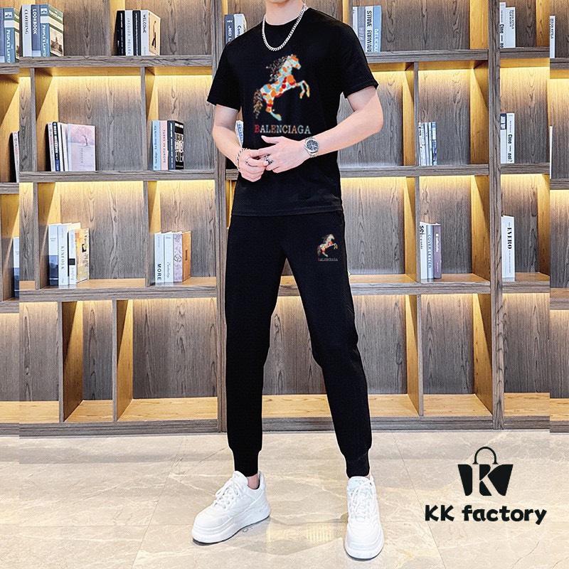 HERMES Men's High-Quality Double-Mercerized Cotton Summer Suit Set, Imported Premium Fabric, Fashionable and Versatile Design