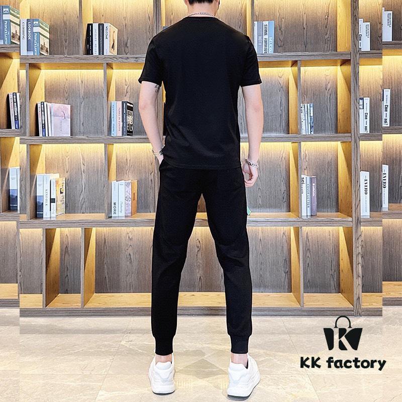 HERMES Men's High-Quality Double-Mercerized Cotton Summer Suit Set, Imported Premium Fabric, Fashionable and Versatile Design