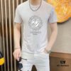 HERMES Men's Casual Short-Sleeve T-Shirt, 2025 Spring/Summer New Arrival, Premium Logo Embroidery, High-End Imported Silk-Cotton Fabric, Stylish and Versatile Design