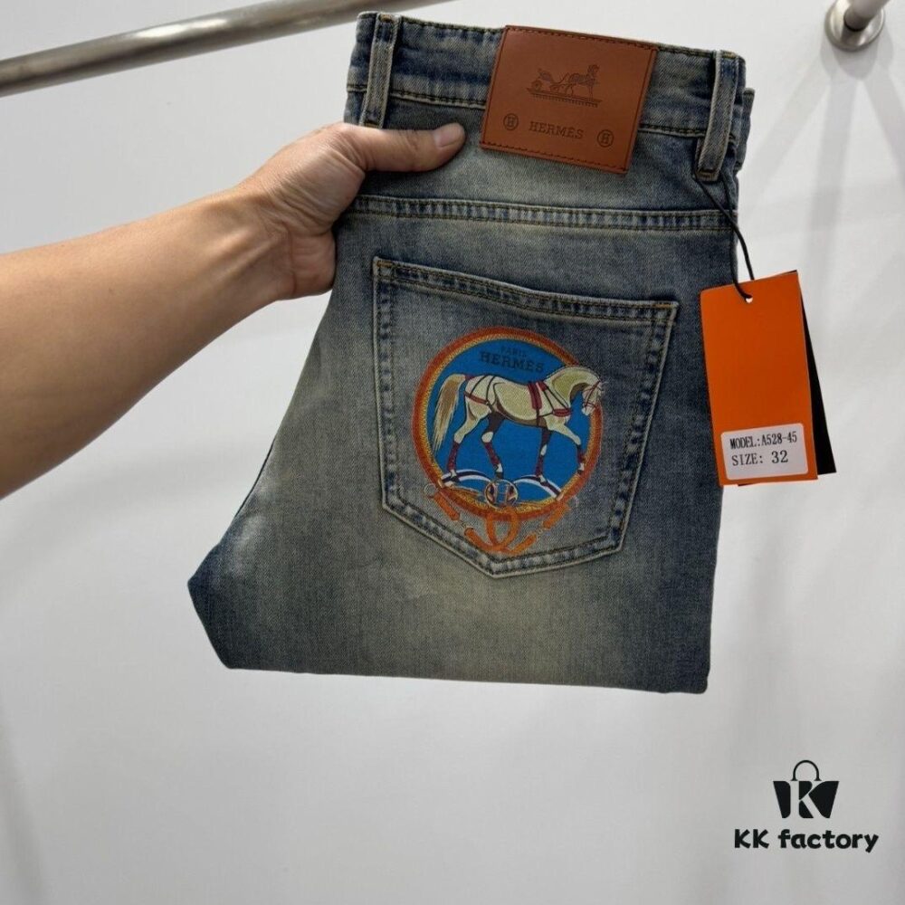 2025 Spring Summer European Cabinet New Arrival Ultra A-Level Proxy Grade Overseas Trading Company Order Source Top Original High-End Men's Custom Fashion Slim Straight Jeans