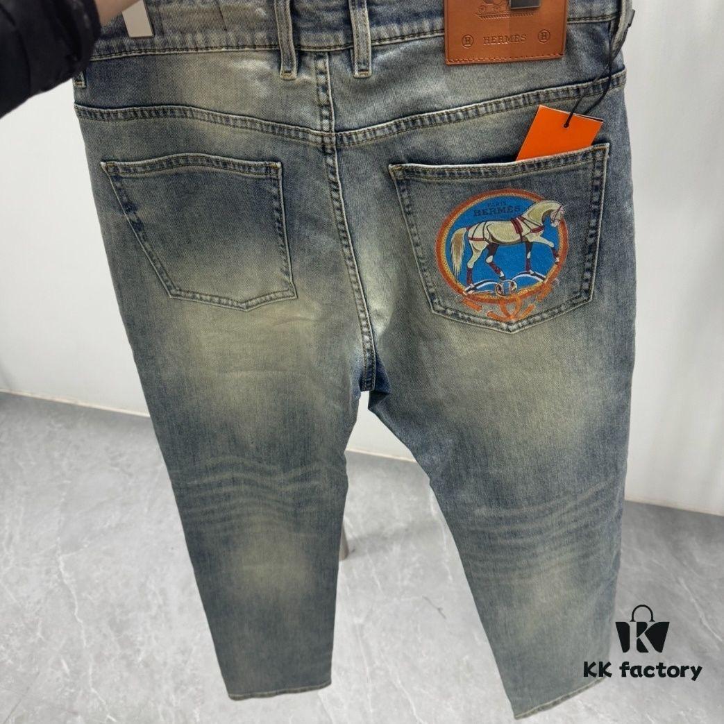 2025 Spring Summer European Cabinet New Arrival Ultra A-Level Proxy Grade Overseas Trading Company Order Source Top Original High-End Men's Custom Fashion Slim Straight Jeans