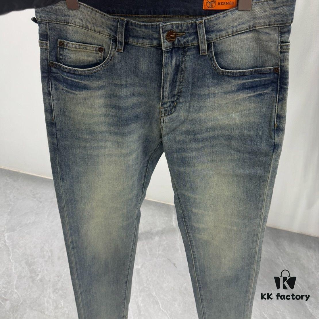 2025 Spring Summer European Cabinet New Arrival Ultra A-Level Proxy Grade Overseas Trading Company Order Source Top Original High-End Men's Custom Fashion Slim Straight Jeans