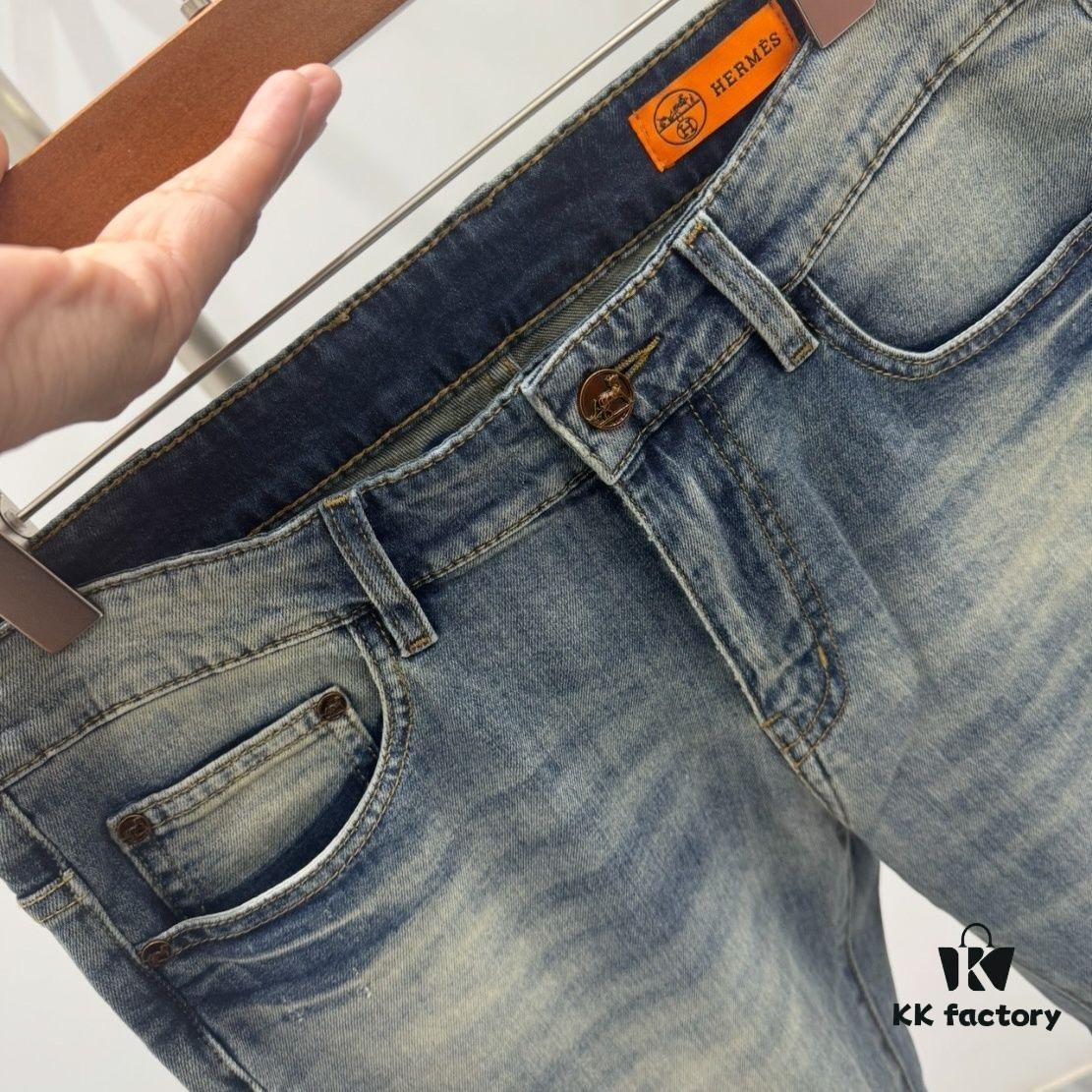 2025 Spring Summer European Cabinet New Arrival Ultra A-Level Proxy Grade Overseas Trading Company Order Source Top Original High-End Men's Custom Fashion Slim Straight Jeans