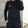 Hermes 25SS Wool Long-Sleeve Base Layer Top, Italian Original Factory Order Channel, Highly Individual and Sophisticated Style, Chest Logo Design