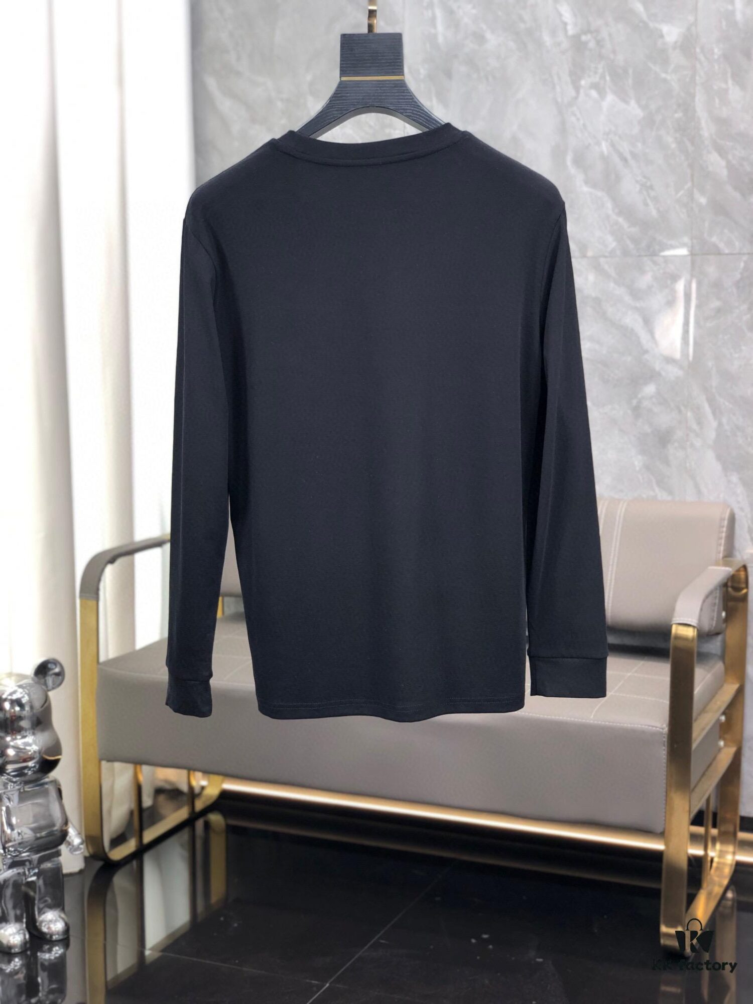 Hermes 25SS Wool Long-Sleeve Base Layer Top, Italian Original Factory Order Channel, Highly Individual and Sophisticated Style, Chest Logo Design