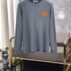 Hermes 25SS Wool Long-Sleeve Base Layer Top, Italian Original Factory Order Channel, Highly Individual and Sophisticated Style, Front Logo Design