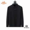 Hermès🔥 Latest Custom Notched Collar Long Sleeve T-Shirt Polo, 3D Tailoring, Slim Fit, High-Quality Imported Fabric, Factory Direct, Premium Craftsmanship