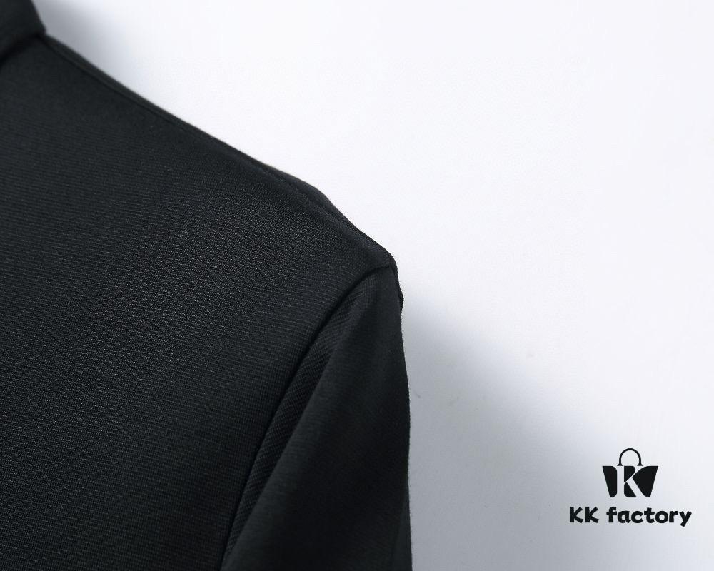 Hermès🔥 Latest Custom Notched Collar Long Sleeve T-Shirt Polo, 3D Tailoring, Slim Fit, High-Quality Imported Fabric, Factory Direct, Premium Craftsmanship