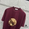 Hermes 2025 Spring/Summer New Arrival Moon Horse Print Custom Double Gauze Plain Cotton Short Sleeve T-Shirt Unisex