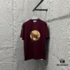 Hermes 2025 Spring/Summer New Arrival Moon Horse Print Custom Double Gauze Plain Cotton Short Sleeve T-Shirt Unisex