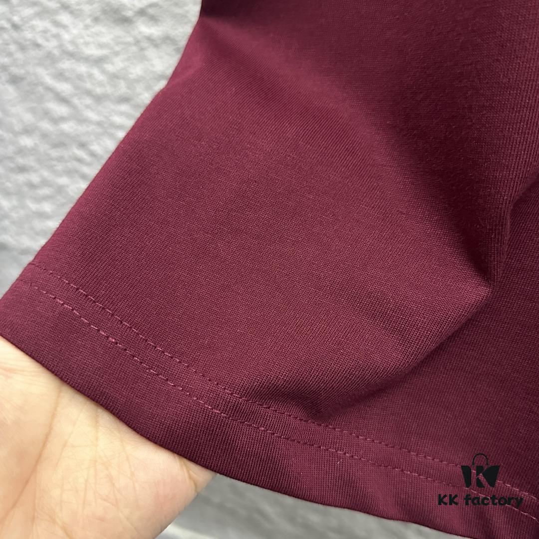 Hermes 2025 Spring/Summer New Arrival Moon Horse Print Custom Double Gauze Plain Cotton Short Sleeve T-Shirt Unisex