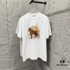 Hermes 2025 Spring/Summer New Arrival Moon Horse Print Custom Double Gauze Plain Cotton Short Sleeve T-Shirt Unisex
