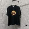 Hermes 2025 Spring/Summer New Arrival Moon Horse Print Custom Double Gauze Plain Cotton Short Sleeve T-Shirt Unisex