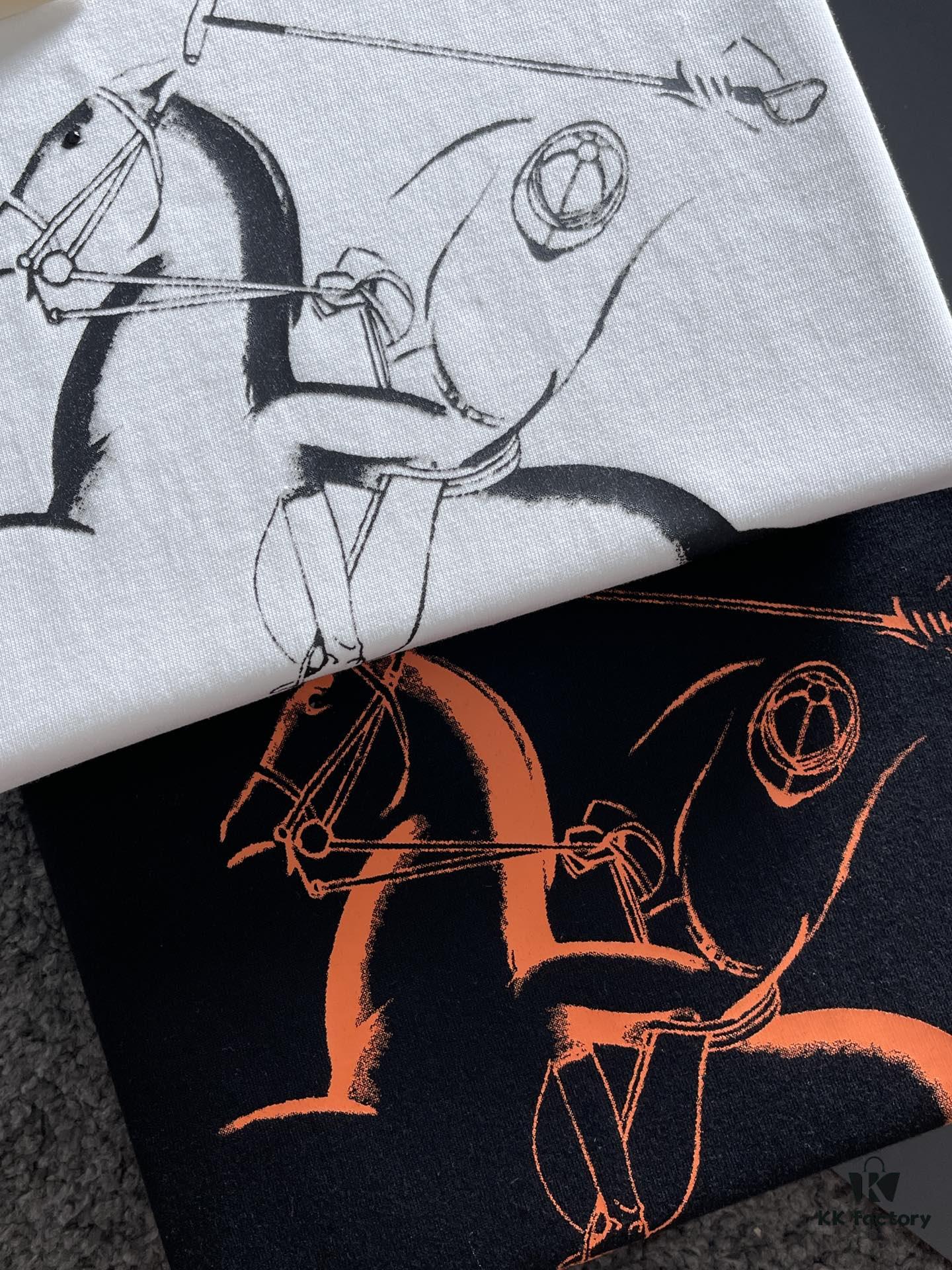 Hermes 2025 Latest Print Short Sleeve T-Shirt, High-Quality Cabinet Original Order, Top-Tier Craftsmanship with Imported Fabric