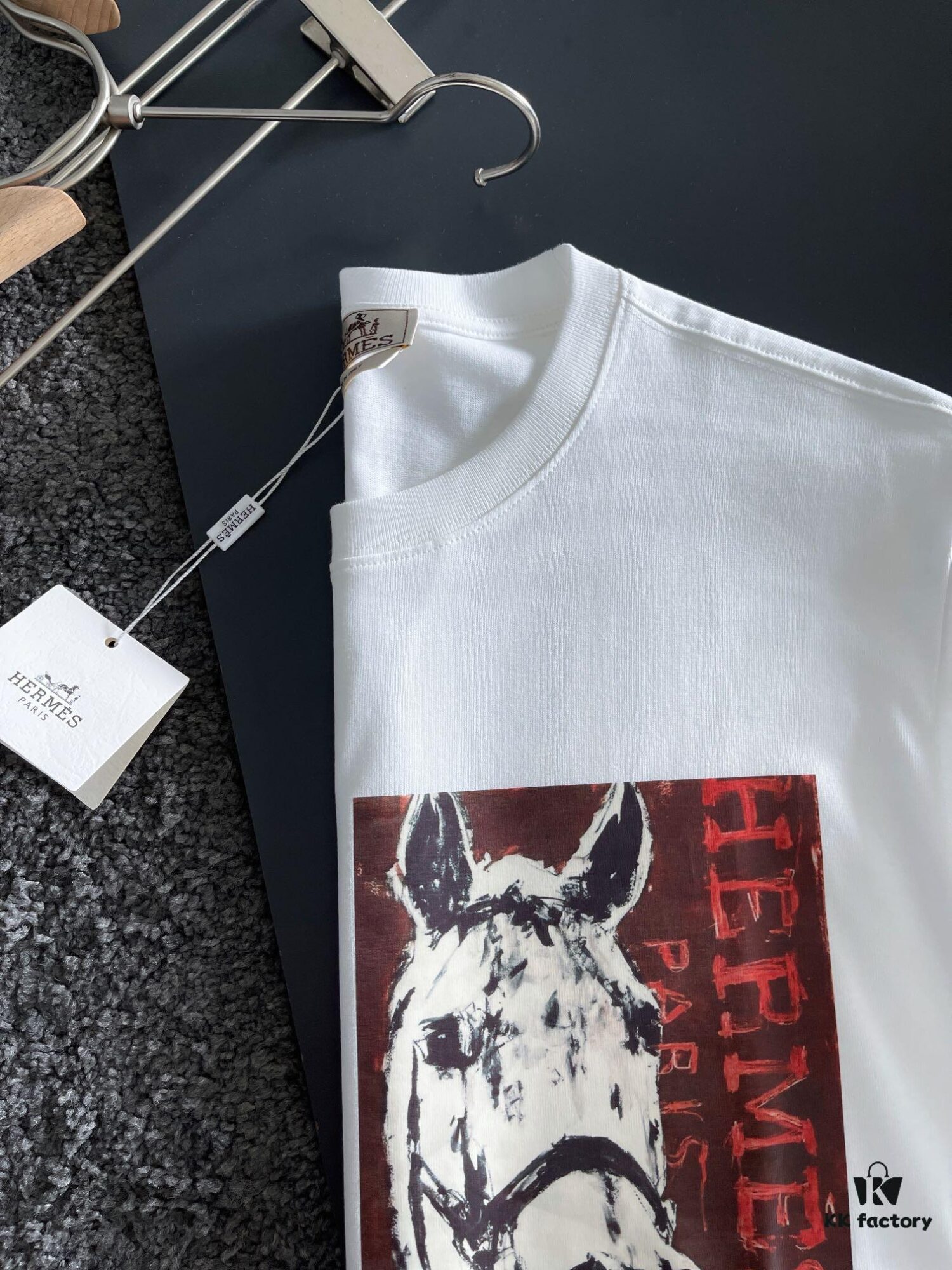 Hermes 2025 Latest Print Short Sleeve T-Shirt, High-Quality Cabinet Original Order, Top-Grade Craftsmanship with Imported Fabric