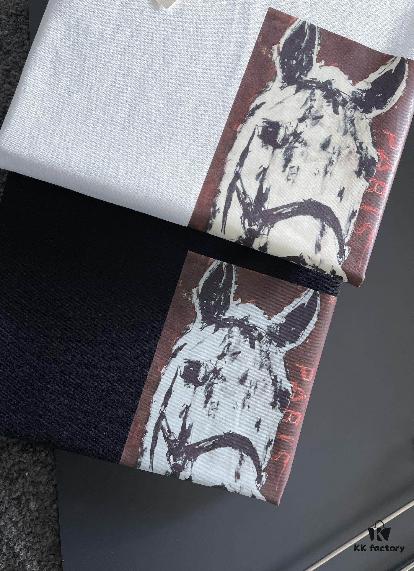 Hermes 2025 Latest Print Short Sleeve T-Shirt, High-Quality Cabinet Original Order, Top-Grade Craftsmanship with Imported Fabric