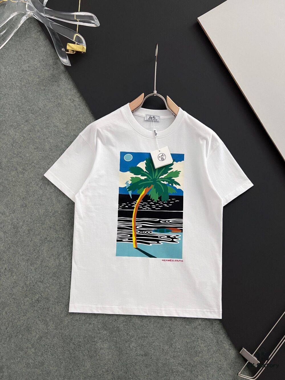 Hermes 2025 Latest Print Short Sleeve T-Shirt, High-Quality Boutique Original Order, Top-Tier Craftsmanship with Imported Fabric