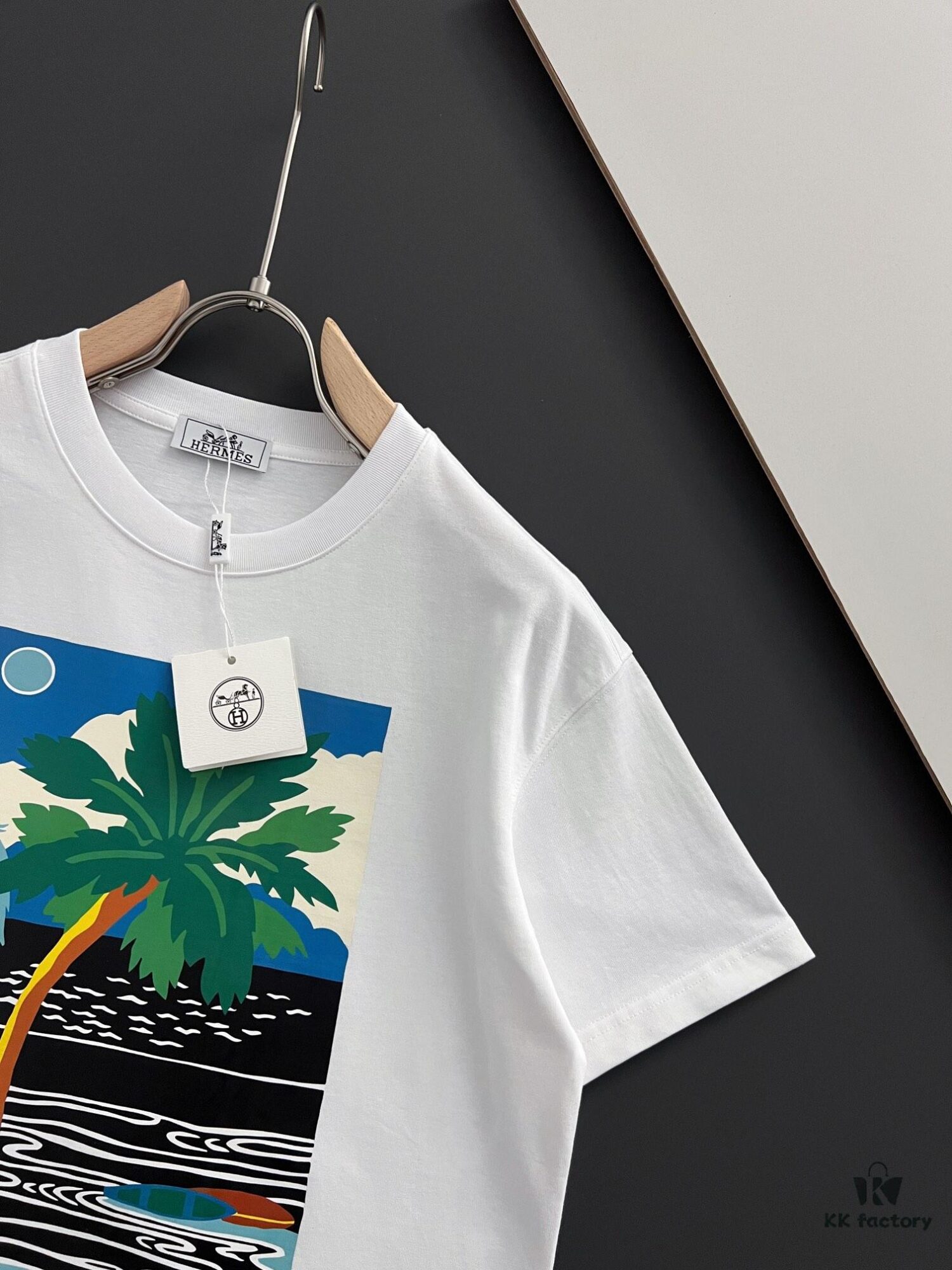 Hermes 2025 Latest Print Short Sleeve T-Shirt, High-Quality Boutique Original Order, Top-Tier Craftsmanship with Imported Fabric