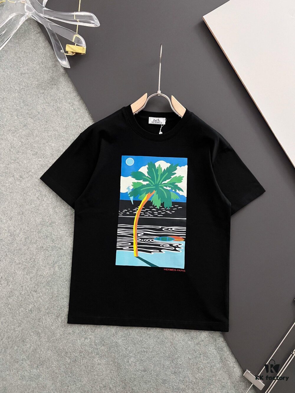 Hermes 2025 Latest Print Short Sleeve T-Shirt, High-Quality Cabinet Original Order Top, Premium Craftsmanship with Imported Fabric