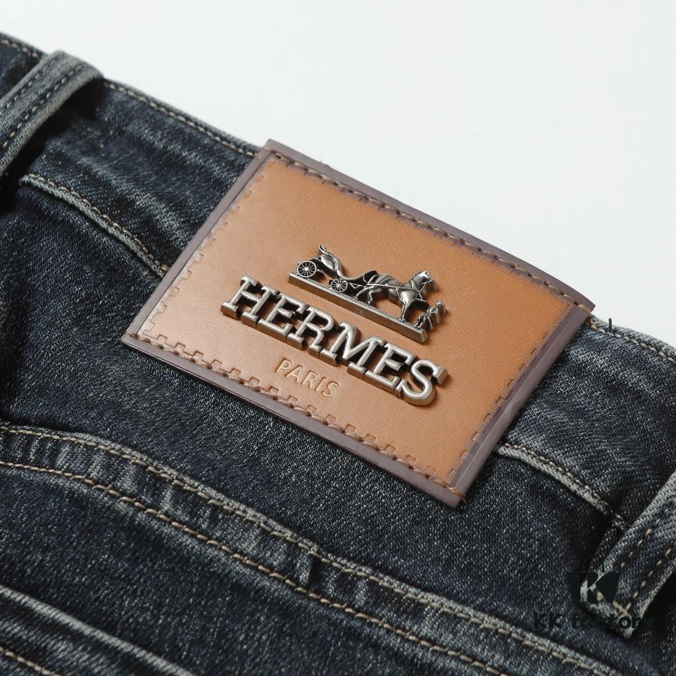 Hermès Craftsmanship Jeans - Latest Bestseller, Original Order Premium Washed Casual Jeans with Imported Elastic Fabric