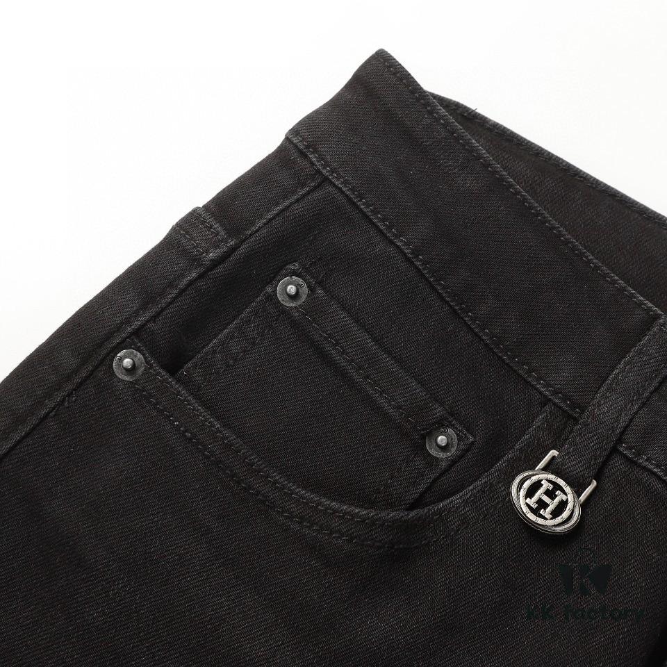 Hermes 2024 New Arrival Denim Jeans - Premium Quality, Soft Heavy Washed Turkish Cotton, Straight Fit Luxury Casual Trousers