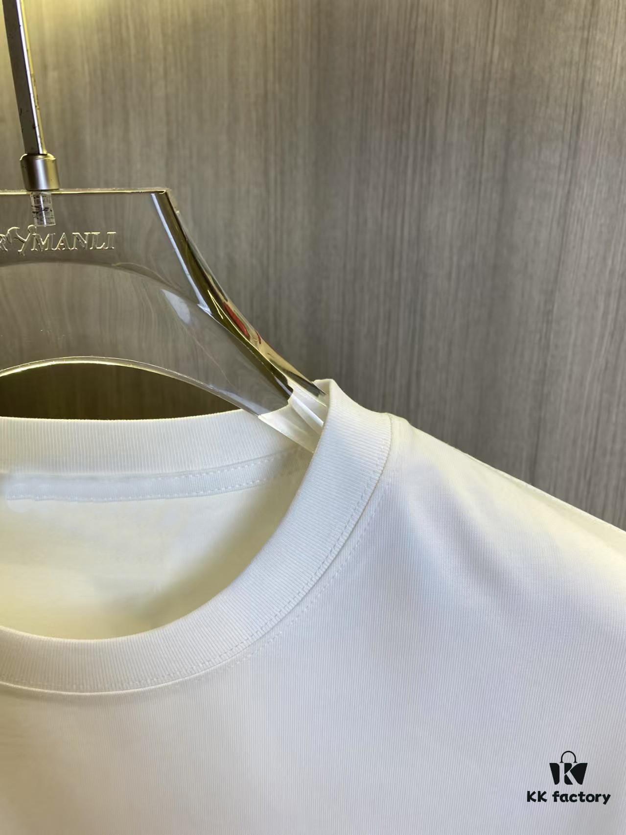 Hermès 2025SS Spring/Summer Latest Short-Sleeve T-Shirt – High-Quality Cotton Fabric, Embroidery and Digital Print, Unisex Loose Fit