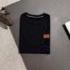 Hermès 2025 Spring/Summer New Men's Round Neck Short-Sleeve T-Shirt, High-Quality Combed Cotton Knit Fabric with Embroidered Logo