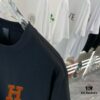 Hermes 2025 Spring-Summer New Arrival Short Sleeve Shirt with Hand-Customized Logo on Chest