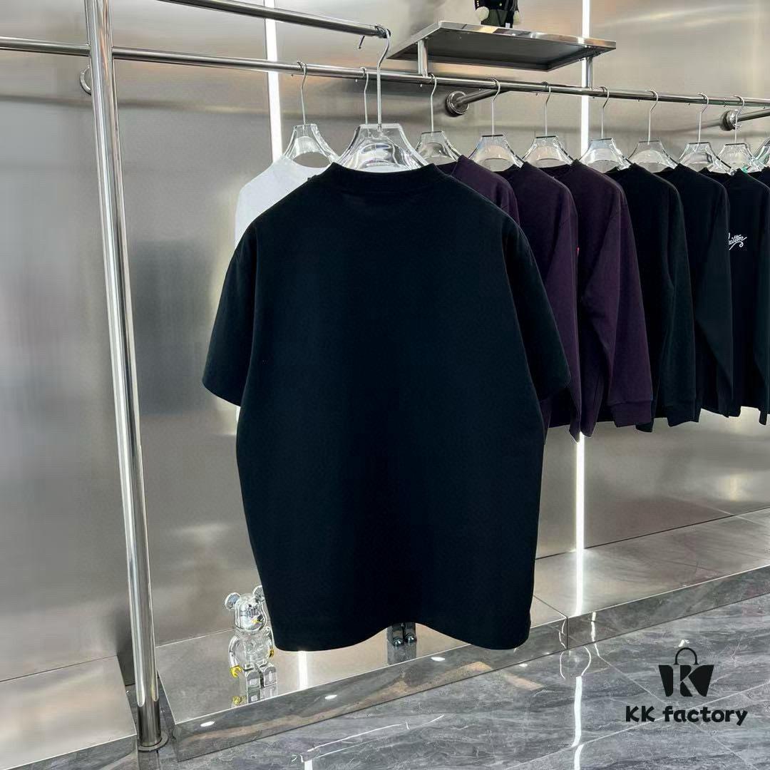 Hermes 2025 Spring-Summer New Arrival Short Sleeve Shirt with Handcrafted Logo at Chest