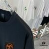 Hermes 2025 Spring Collection Short Sleeve Shirt, Hand-Customized Logo at Chest, Pure Cotton Fabric with Gold Thread Embroidery, OS Drop-Shoulder Fit, Classic Buttoned Hem, Premium Craftsmanship