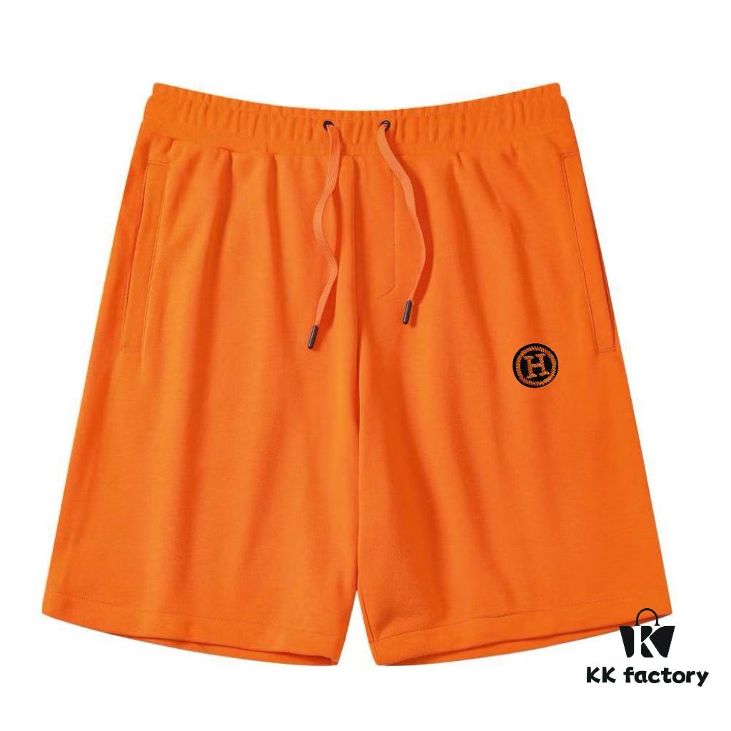 Hermes Casual Unisex Loose Cotton Terry Short Pants (Complete with Three Labels)