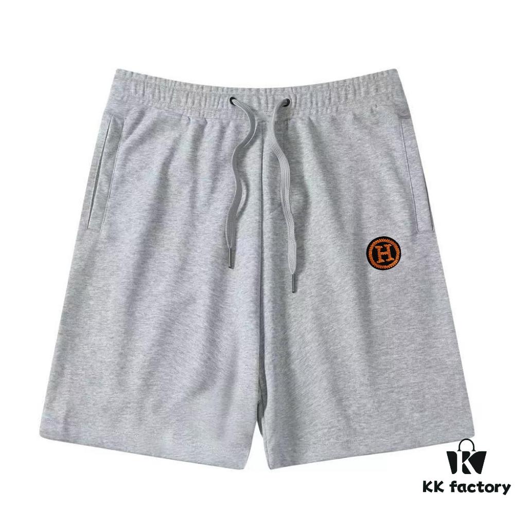 Hermes Casual Unisex Loose Cotton Terry Short Pants (Complete with Three Labels)