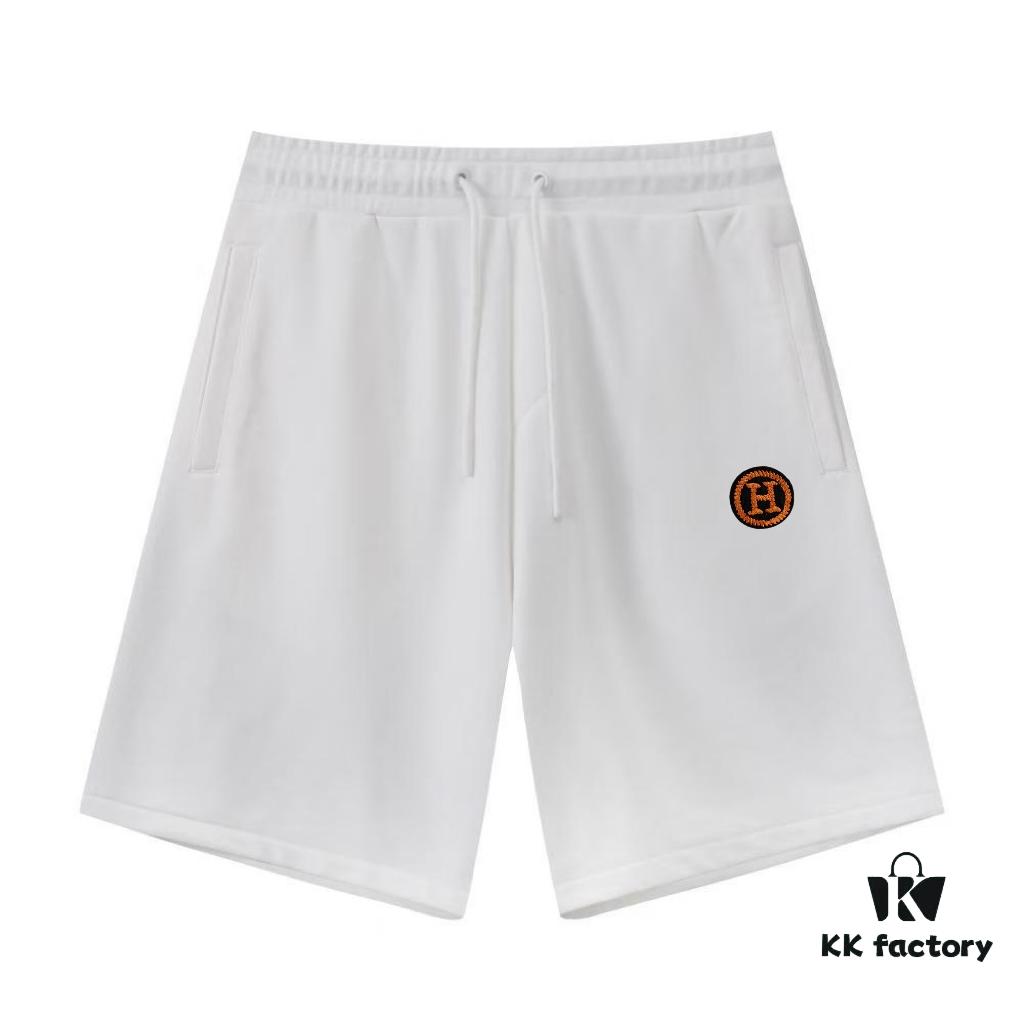 Hermes Casual Unisex Loose Cotton Terry Short Pants (Complete with Three Labels)