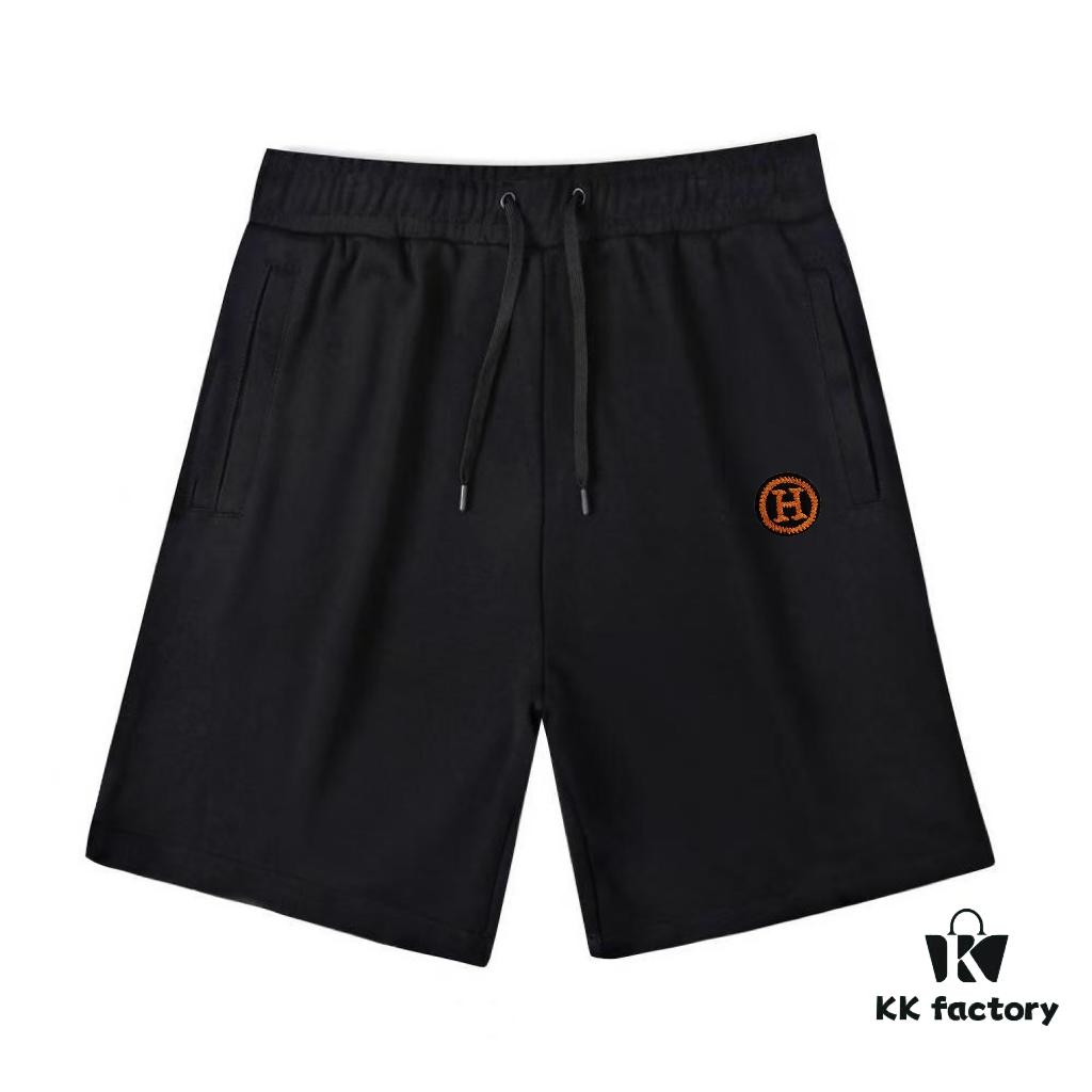 Hermes Casual Unisex Loose Cotton Terry Short Pants (Complete with Three Labels)