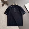 High-Quality Hermès 2025 Spring/Summer New Men's Notched Collar Short-Sleeve T-Shirt