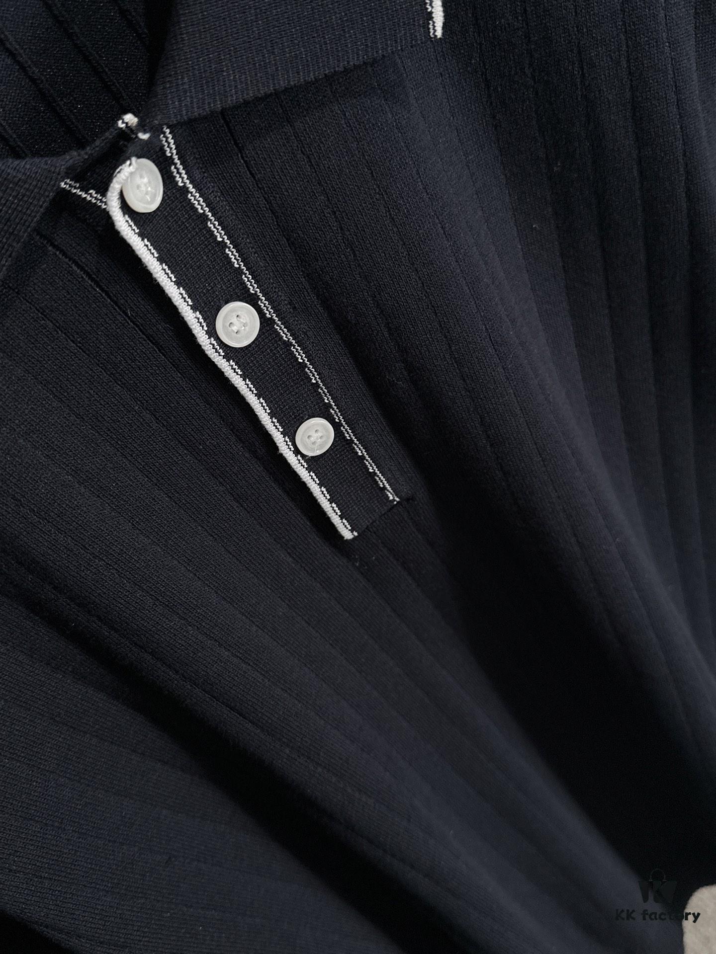 High-Quality Hermès 2025 Spring/Summer New Men's Notched Collar Short-Sleeve T-Shirt