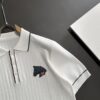High-Quality Hermès 2025 Spring/Summer New Men's Notched Collar Short-Sleeve T-Shirt
