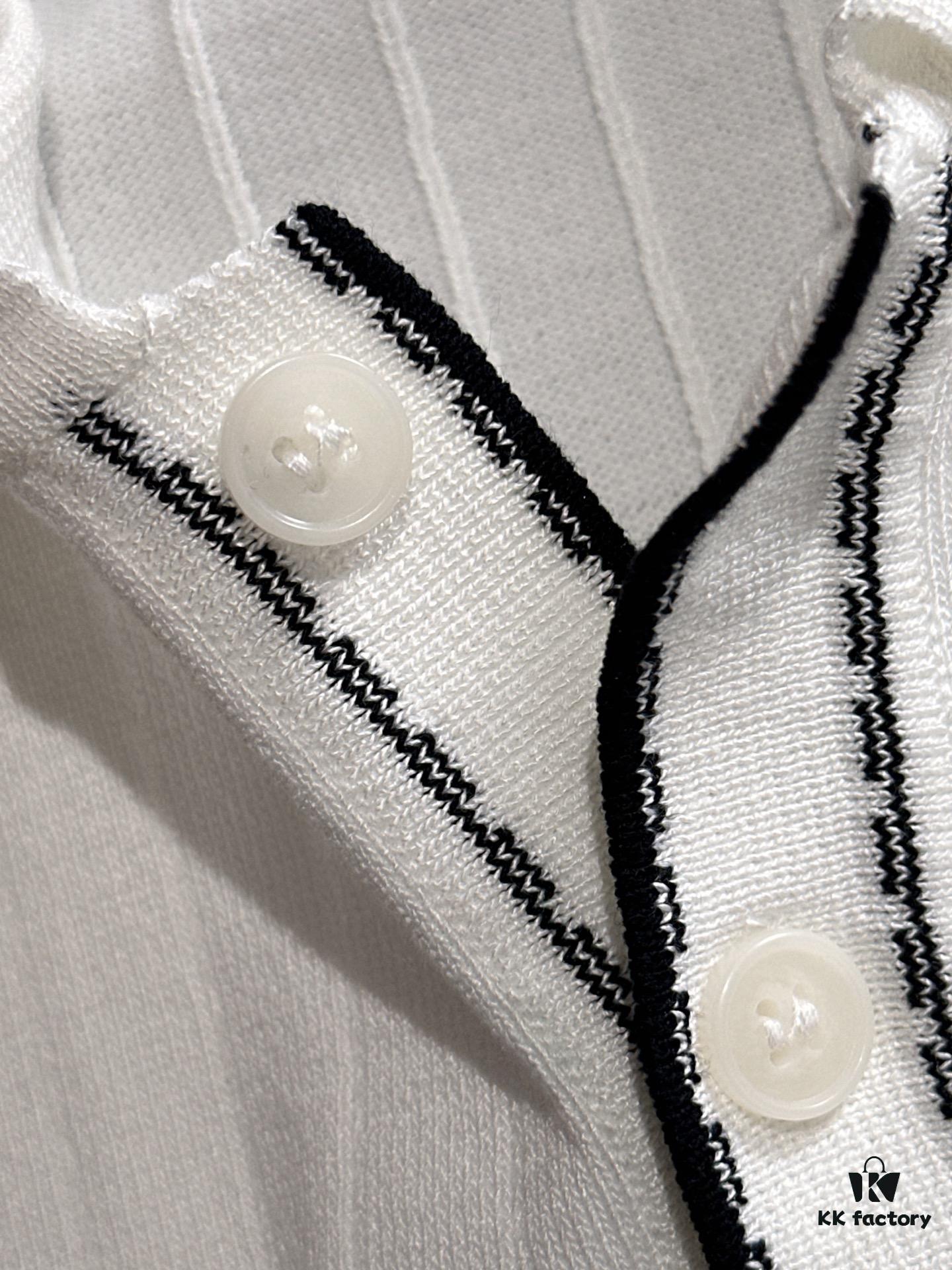 High-Quality Hermès 2025 Spring/Summer New Men's Notched Collar Short-Sleeve T-Shirt