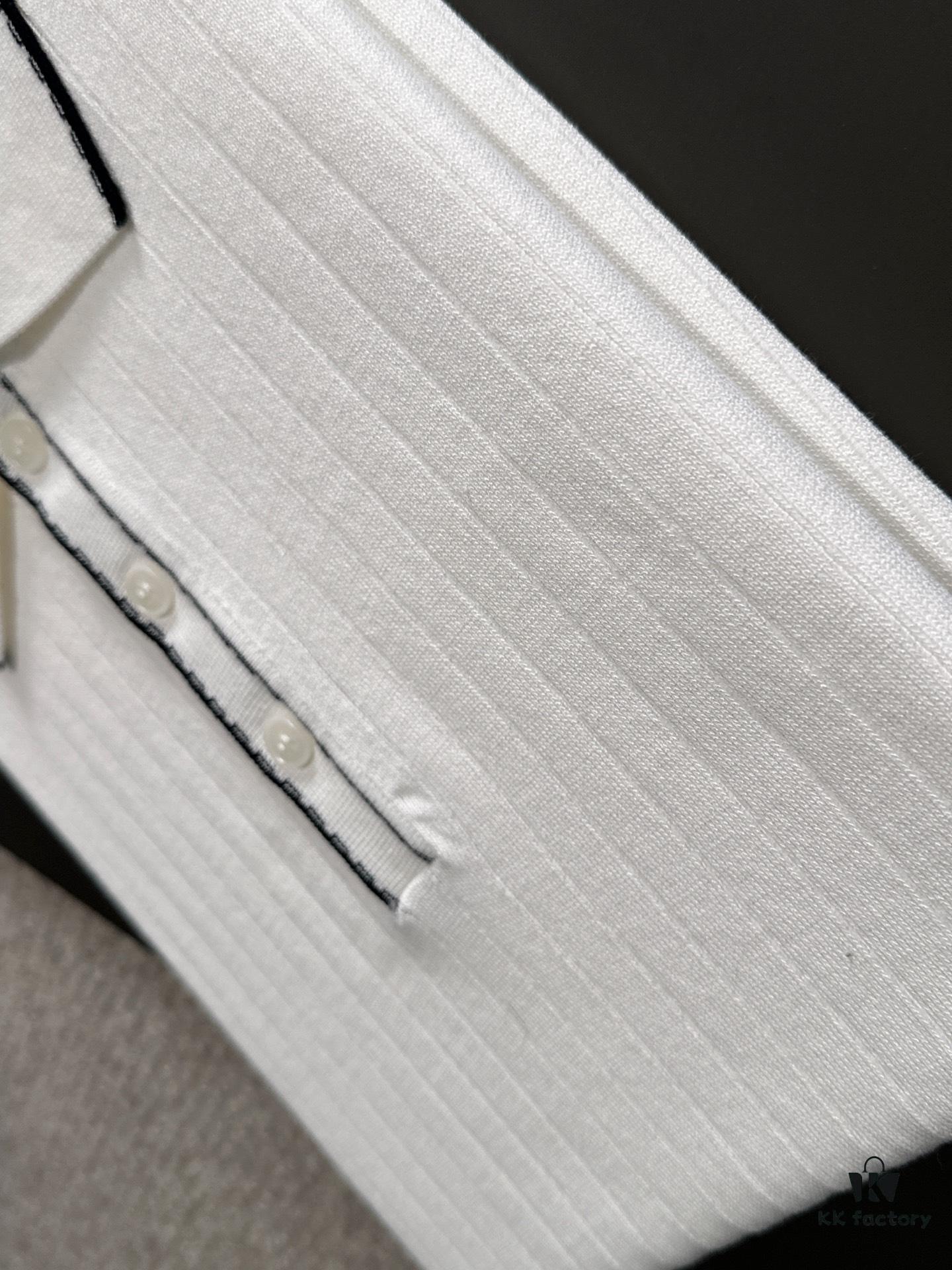 High-Quality Hermès 2025 Spring/Summer New Men's Notched Collar Short-Sleeve T-Shirt