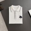 High-Quality Hermès 2025 Spring/Summer New Men's Notched Collar Short-Sleeve T-Shirt