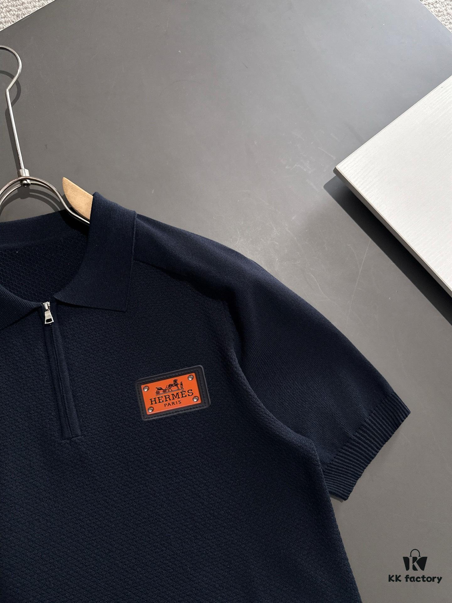 High-Quality Hermès 2025 Spring/Summer New Men's Collared Short-Sleeve T-Shirt