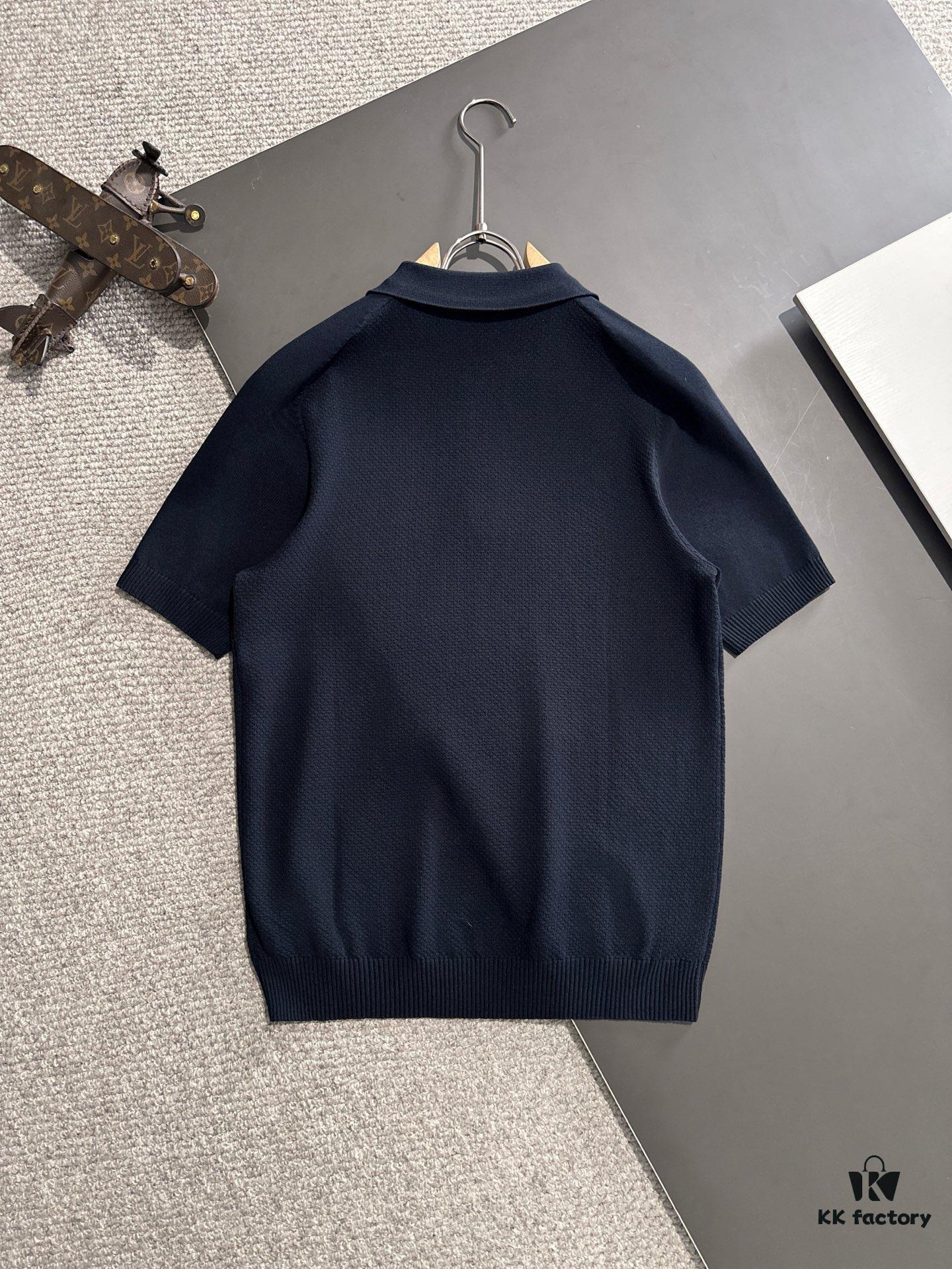 High-Quality Hermès 2025 Spring/Summer New Men's Collared Short-Sleeve T-Shirt