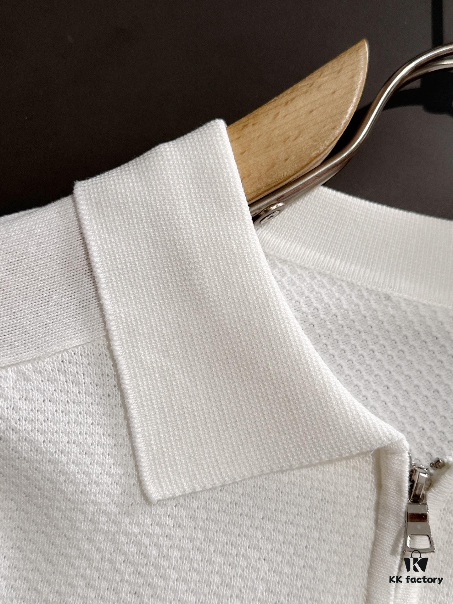 High-Quality Hermès 2025 Spring/Summer New Men's Notched Short-Sleeve T-Shirt