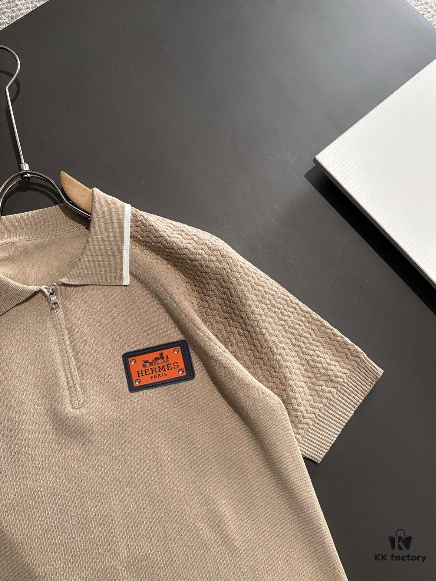 High-Quality Hermès 2025 Spring/Summer New Men's Collared Short-Sleeve T-Shirt